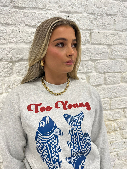 Koinobori Sweater in Cool Grey